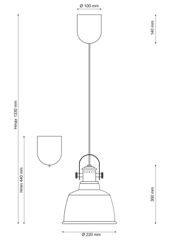 Светильник подвесной лофт INDUSTRIAL 1820.1 SAND SILVER Lucia Tucci чёрный 1 лампа, основание серое серебряное в стиле современный лофт  фото 3